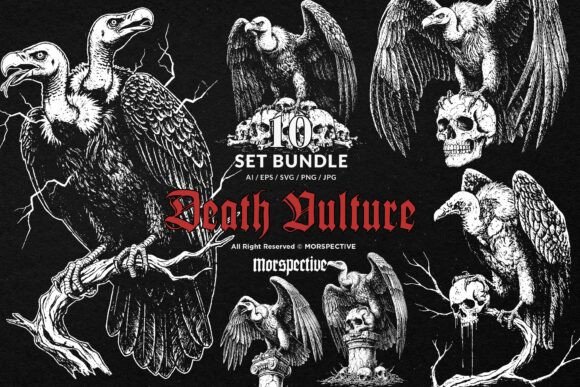 Download 10 Bundle Dark Art Death Vulture Bird - Death Collection