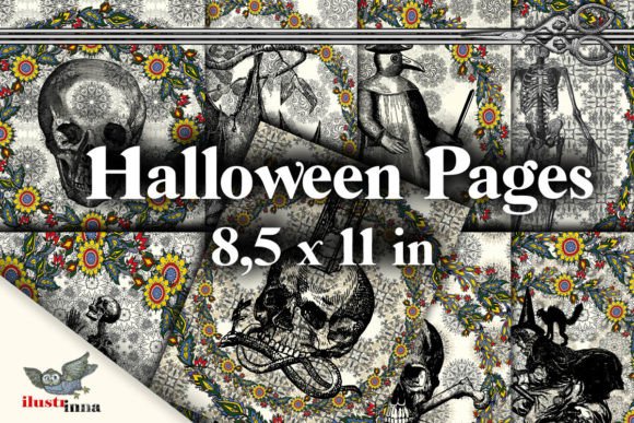 Download Death &amp; Flowers Halloween Digital Pages - Death Collection