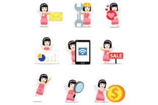 Download Set of Character Blossom Fairy Women - Character Collection