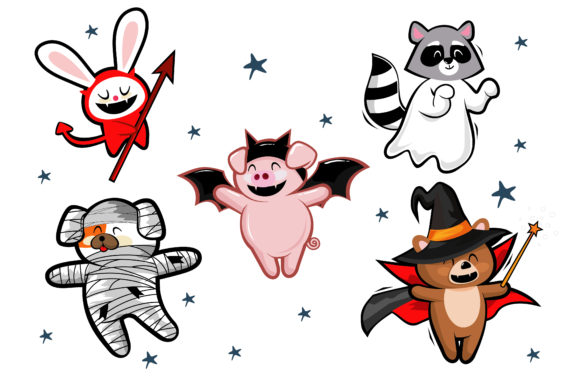 Download Cute Animals in Halloween Costumes Night - Halloween costumes Collection