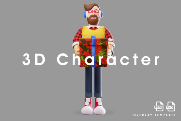 Download 3D Male Character Having a Big Present - Character Collection